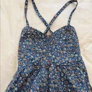 Hollister Blue Floral Strappy Sundress